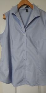 Sleeveless Button Front Blouse